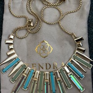Kendra Scott Gold Necklace with Turquoise and Mint Bars